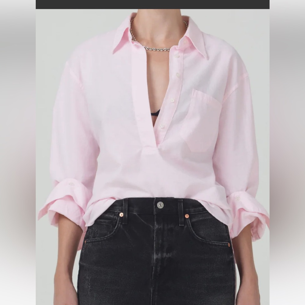 Citizens of Humanity - Aave Oversized Cuff Shirt in Oxford Guava